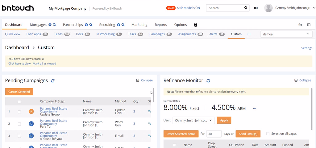 bntouch dashboard