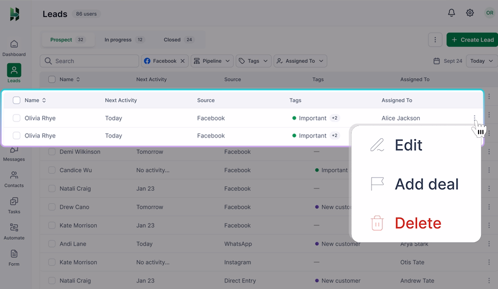 duplicate lead detection