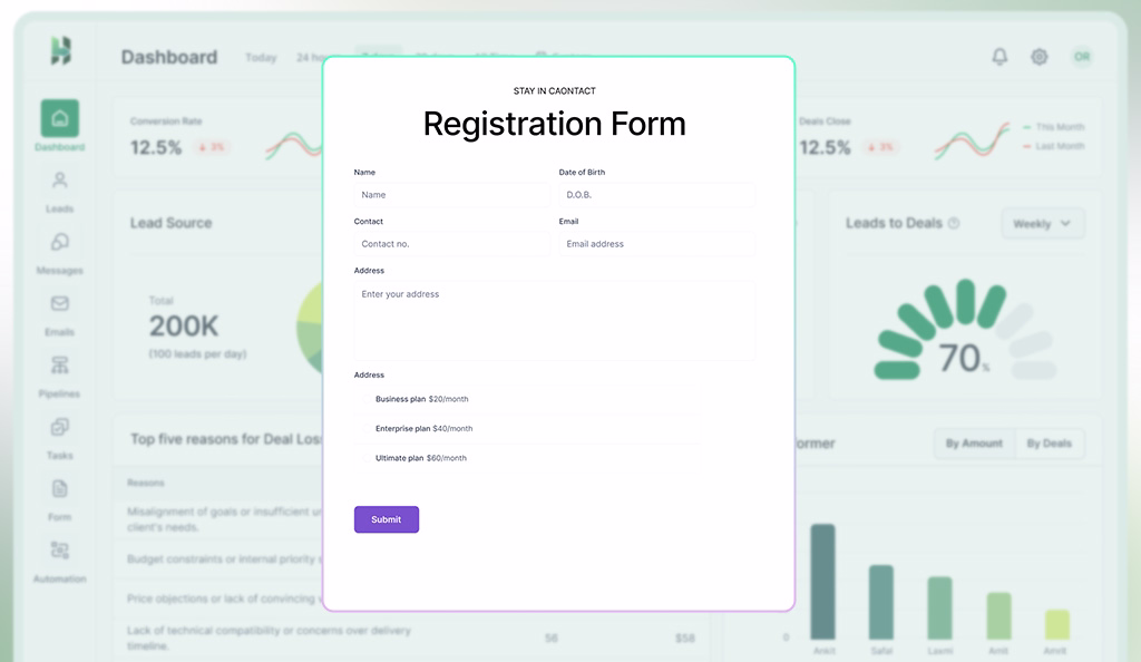 embeddable lead forms