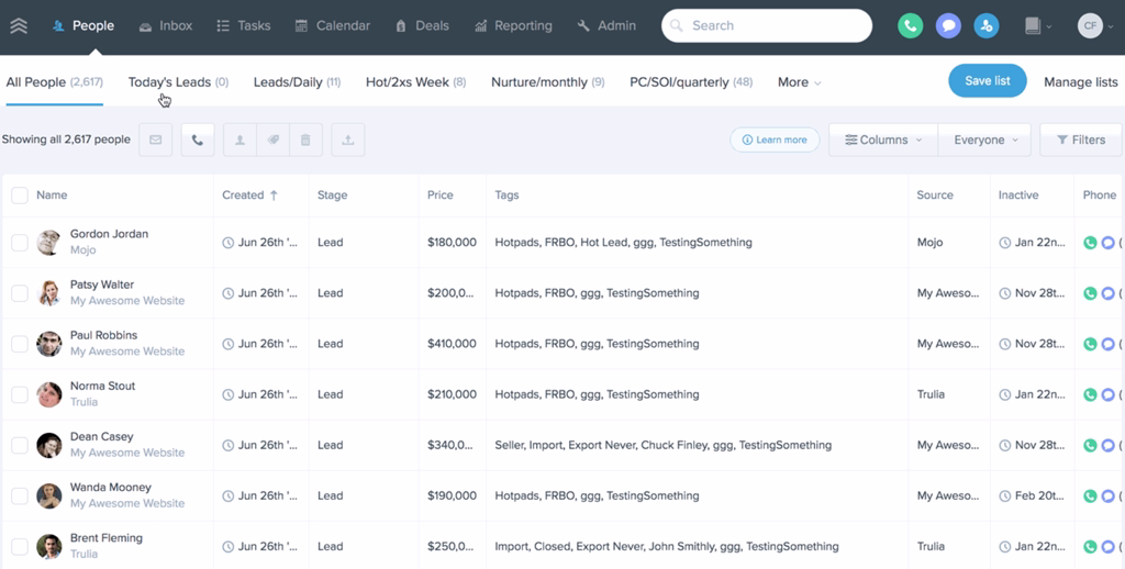 followupboss dashboard