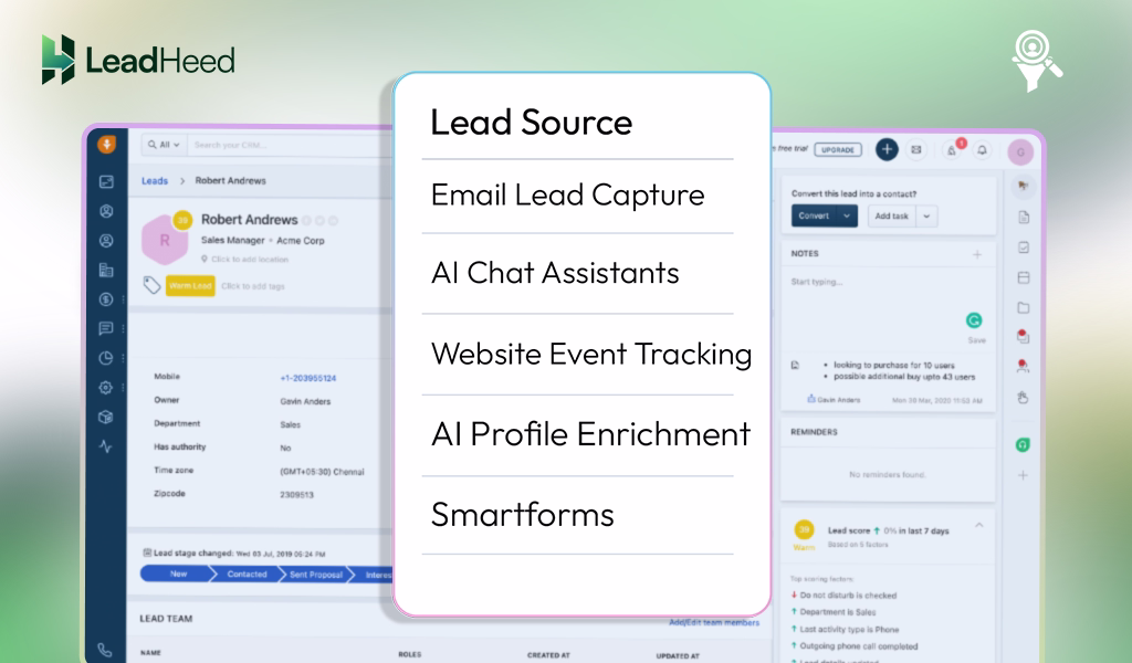 lead captured in freshsale crm
