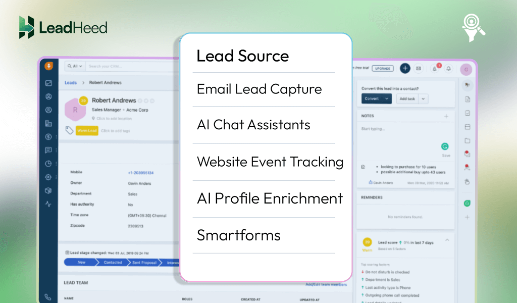 lead captured in freshsales crm