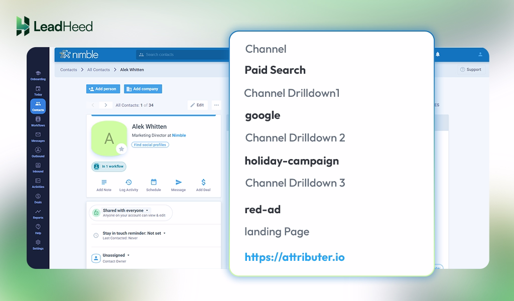 lead captured in nimble crm
