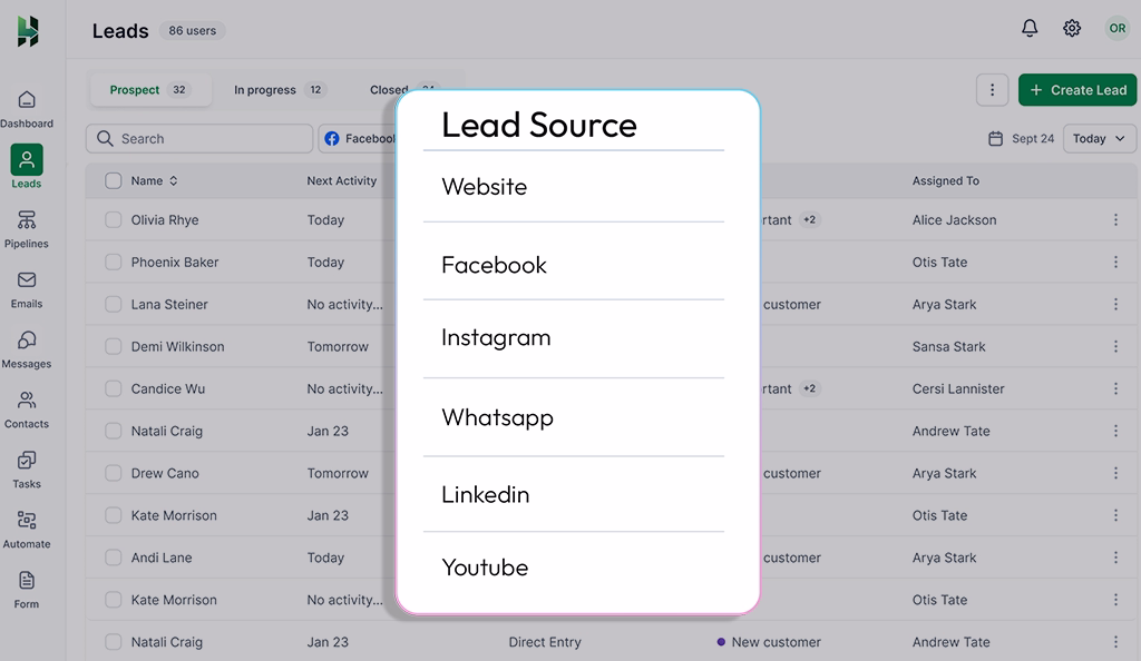 lead source tracking