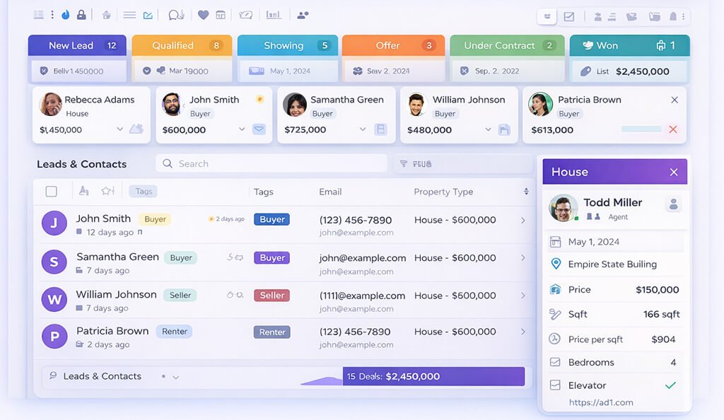Real Estate CRM Dashboard