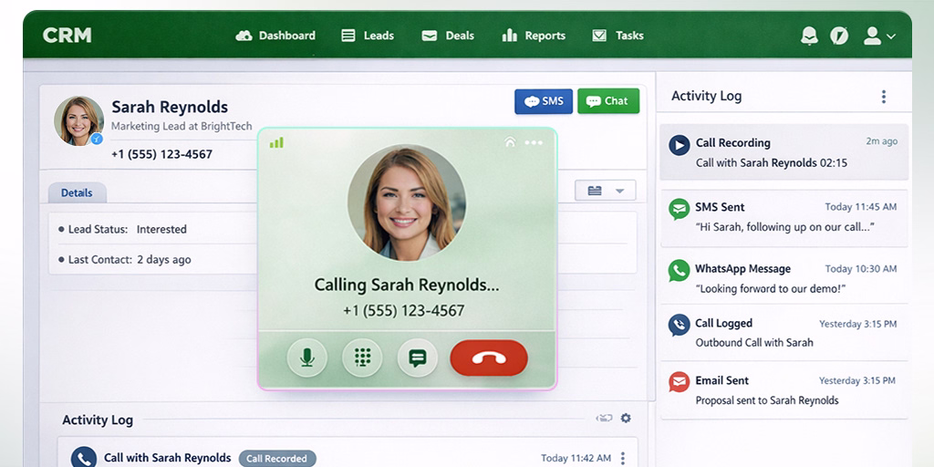 telephony integration calls and sms