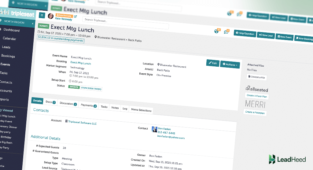 tripleseat dashboard