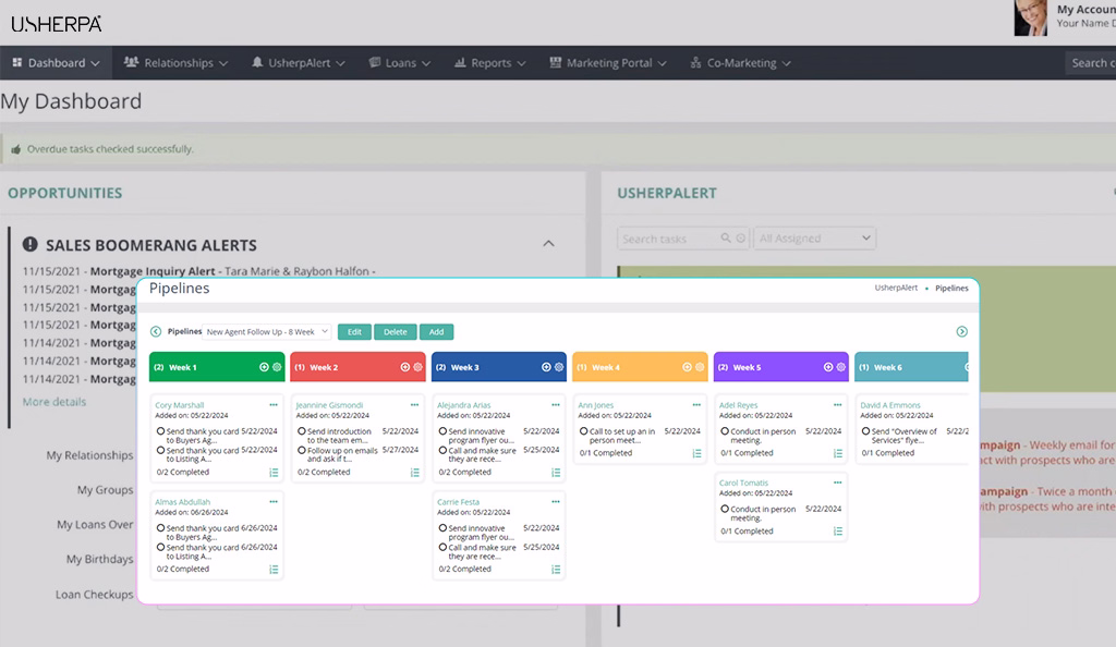 usherpa dashboard