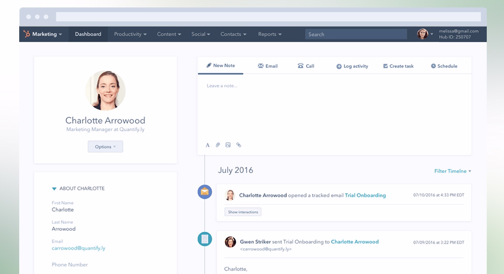 hubspot dashboard