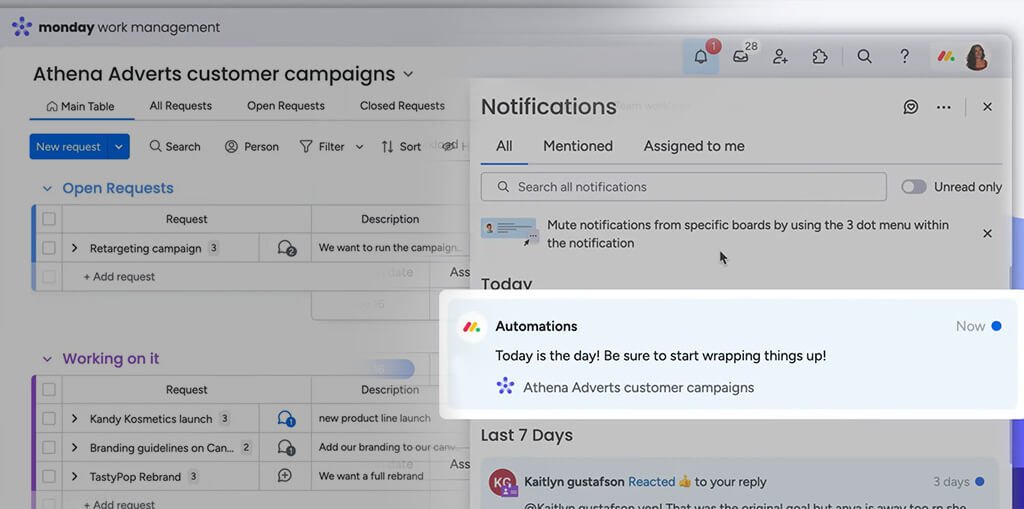 monday CRM automations