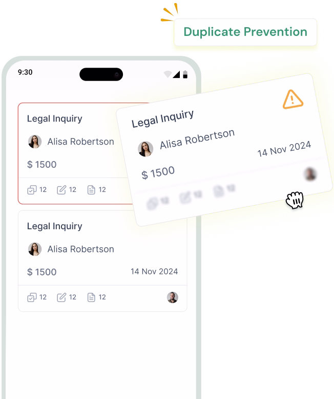 legal duplicate prevention