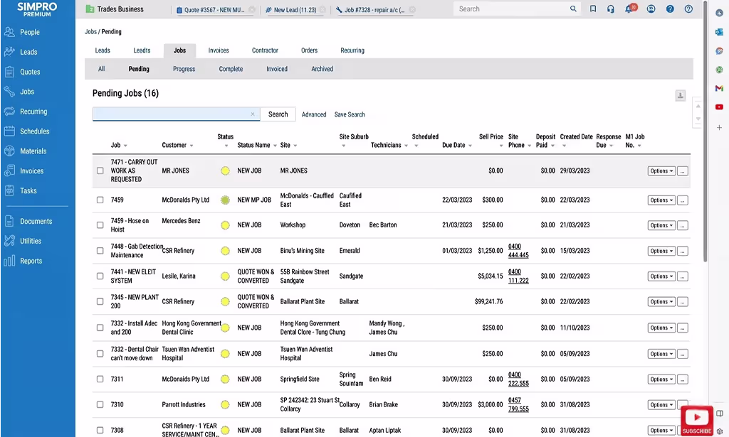 simpro crm